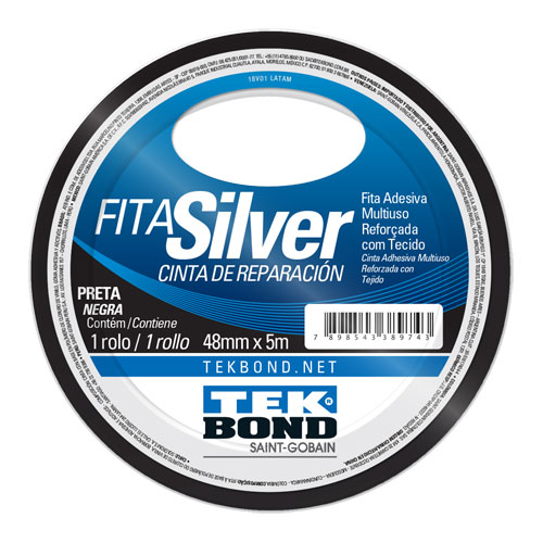 Fita Silver tape Tek Bond Preto  48Mm X 5M