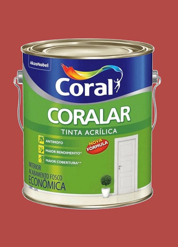 Tinta Látex Acrílico Fosco Coralar 3,6L - Rubi