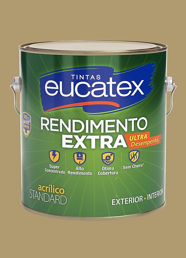 Tinta Látex Acrílico Fosco Eucatex Rende Extra 3.6L - Camurça