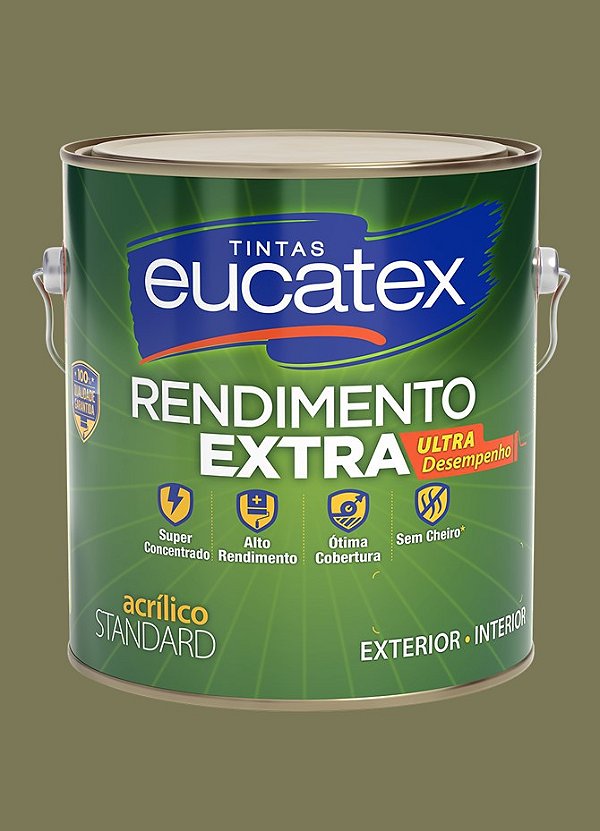 Tinta Látex Acrílico Fosco Eucatex Rende Extra 3.6L - Concreto