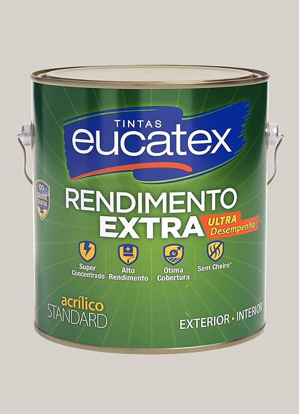 Tinta Látex Acrílico Fosco Eucatex Rende Extra 3.6L - Gelo