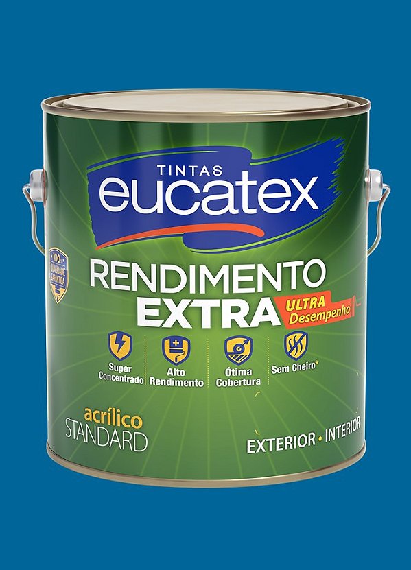 Tinta Látex Acrílico Fosco Eucatex Rende Extra 3.6L - Jeans