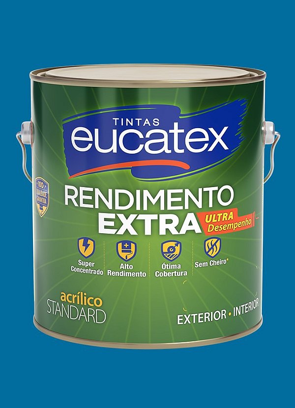 Tinta Látex Acrílico Fosco Eucatex Rende Extra 3.6L - Oceano