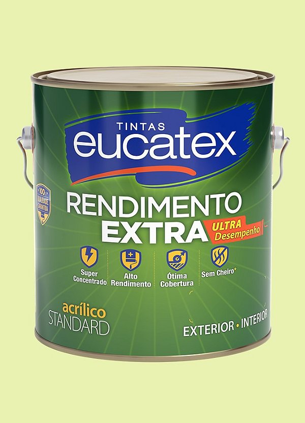 Tinta Látex Acrílico Fosco Eucatex Rende Extra 3.6L - Pera***