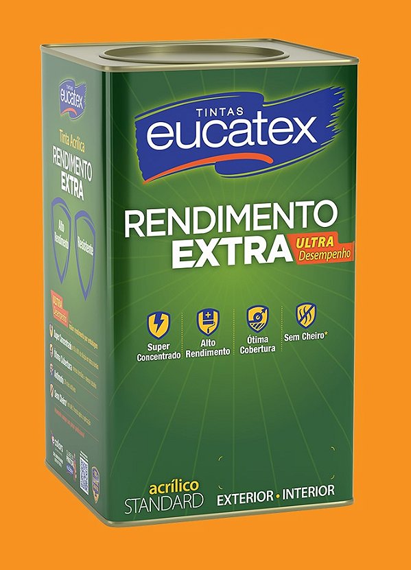 Tinta Eucatex Rende Extra Acrílica Fosco Cenoura 18L