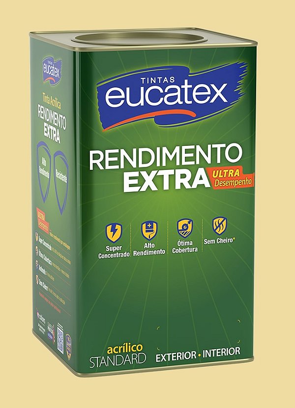 Tinta Eucatex Rende Extra Acrílica Fosco Marfim 18L
