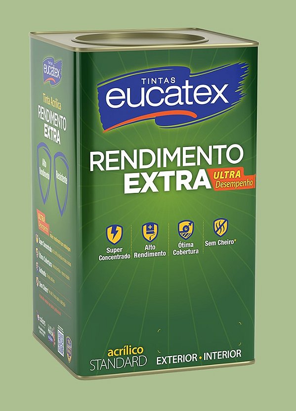 Tinta Eucatex Rende Extra Acrílica Fosco Verde Kiwi 18L