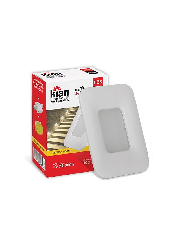 Luminaria Led Kian Embutir Par P/ Caixa 4X2 2W (Luz Amarelo)