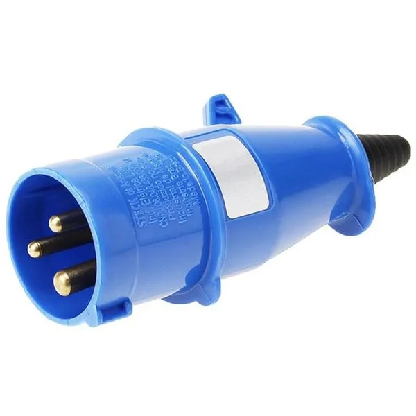 Plug Steck 2P+T 32A 200/250V 6H Azul 3276