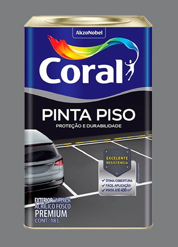 Tinta Acrílico Piso Coral 18L - Cinza Medio