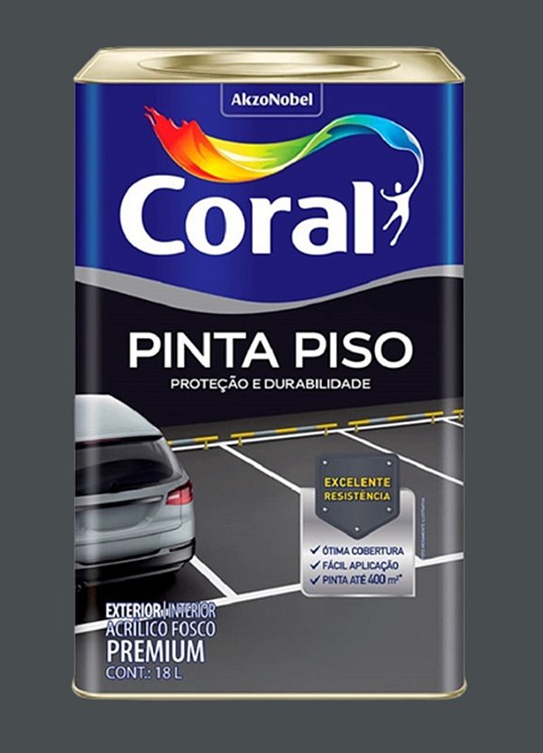 Tinta Acrílico Piso Coral 18L - Cinza Escuro