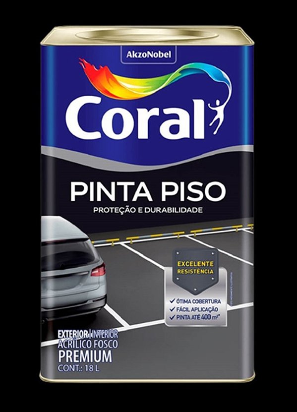Tinta Acrílico Piso Coral 18L - Preto