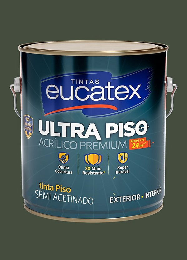 Tinta Acrílica Piso Eucatex Semi Acetinado 3.6L - Cinza Escuro