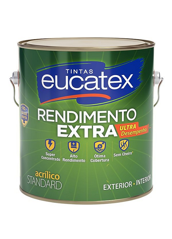 Tinta Látex Acrílico Fosco Eucatex Rende Extra 3.6L - Branco