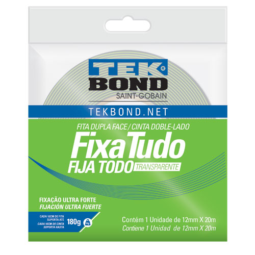 Fita Dupla Face Tek Bond 12Mmx20Mt Verde