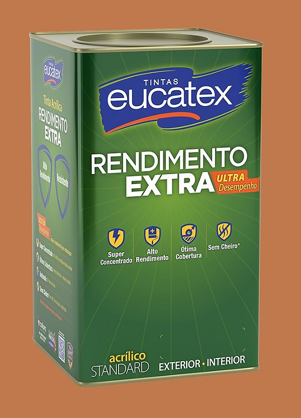 Tinta Eucatex Rende Extra Acrílica Fosco Pavê de Chocolate 18L