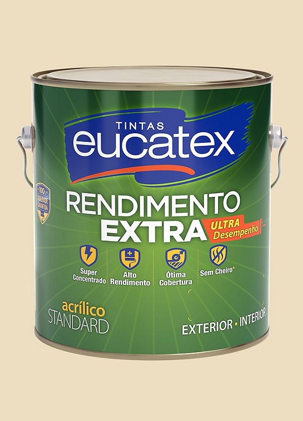 Tinta Látex Acrílico Fosco Eucatex Rende Extra 3.6L - Areia