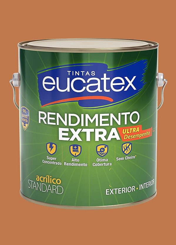 Tinta Látex Acrílico Fosco Eucatex Rende Extra 3.6L - Pavê de Chocolate