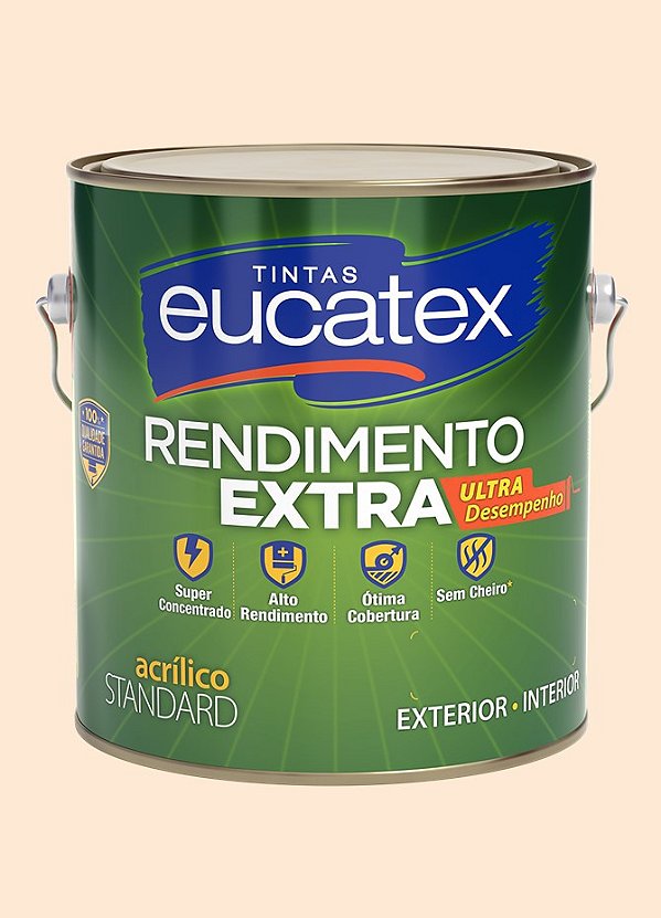 Tinta Látex Acrílico Fosco Eucatex Rende Extra 3.6L - Perola