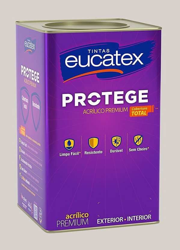 Tinta Latex Acrilico Fosco Eucatex Protege 18L Gelo