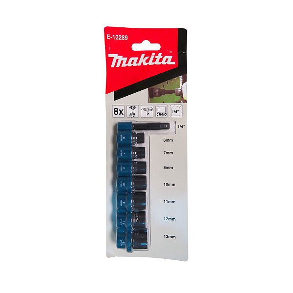 Conjunto Soquete Impacto Makita 1/4  8 Pc E-12289