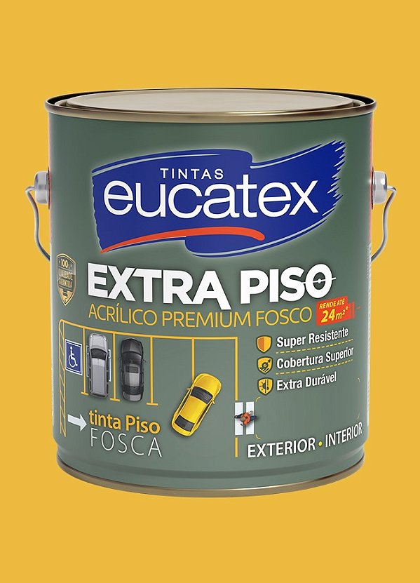 Tinta Acrílica Piso Eucatex Fosco 3.6L - Amarelo Demarcação
