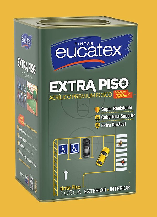Tinta Acrílica Piso Eucatex Fosco 18L - Amarelo Demarcação