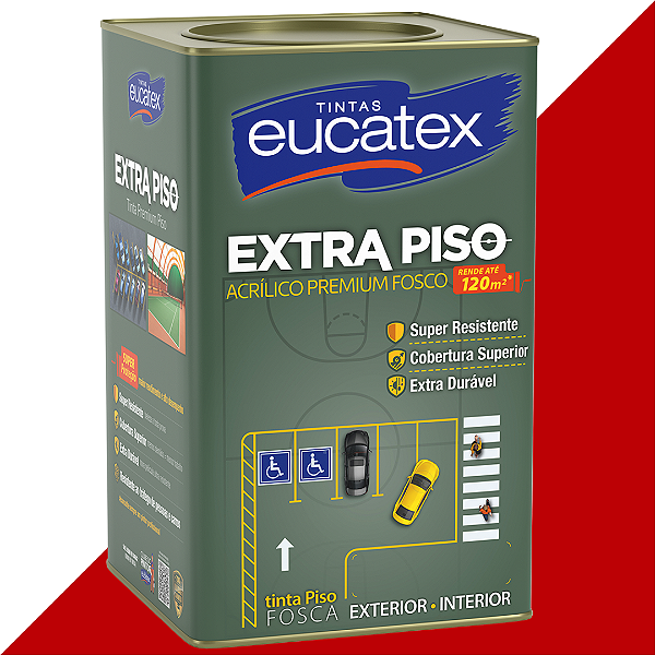 Tinta Acrílica Piso Eucatex Fosco 18L - Vermelho Segurança