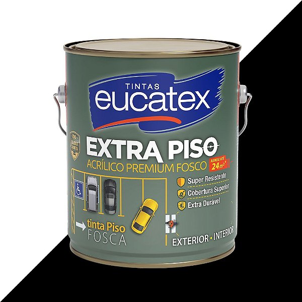 Tinta Acrílica Piso Eucatex Fosco 3.6L - Preto