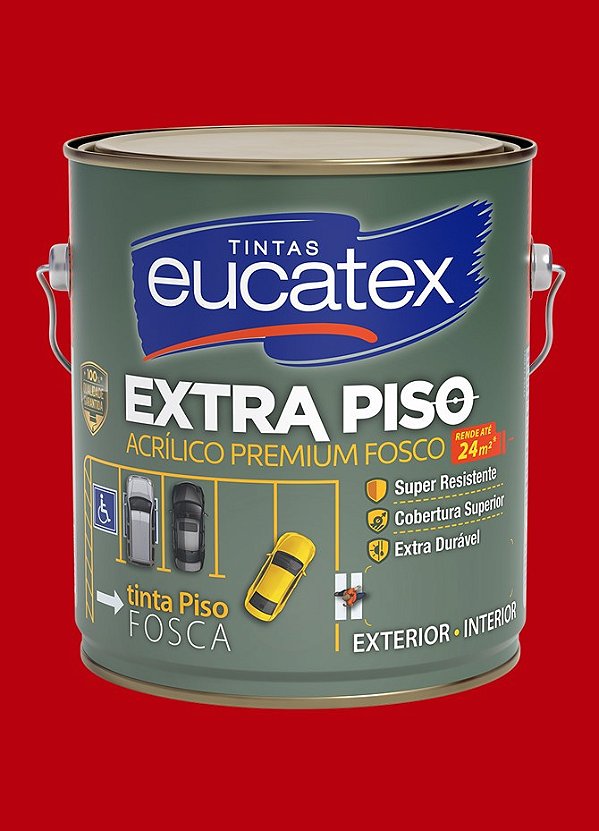 Tinta Acrílica Piso Eucatex Fosco 3.6L - Vermelho Segurança