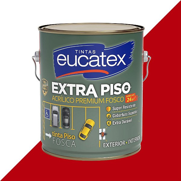 Tinta Acrílica Piso Eucatex Fosco 3.6L - Vermelho Segurança