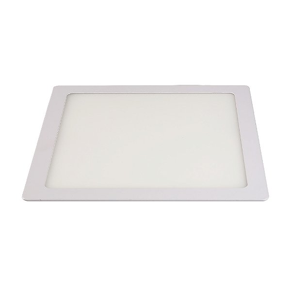 Painel De Embutir Slim Led 18W Quadrado 6,5K Branco 225X225Mm Bivolt Llumm Bronzearte