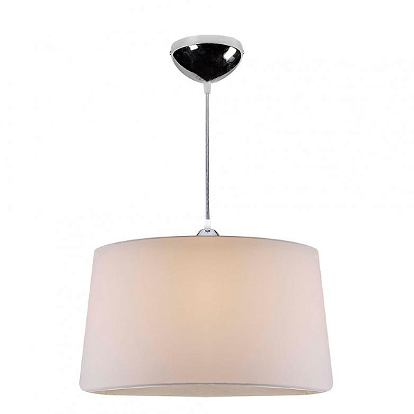 Lustre Pendente Embu 46Cm Branco S/Cristal E Difusor Llumm Bronzearte P/ 3 Lampadas