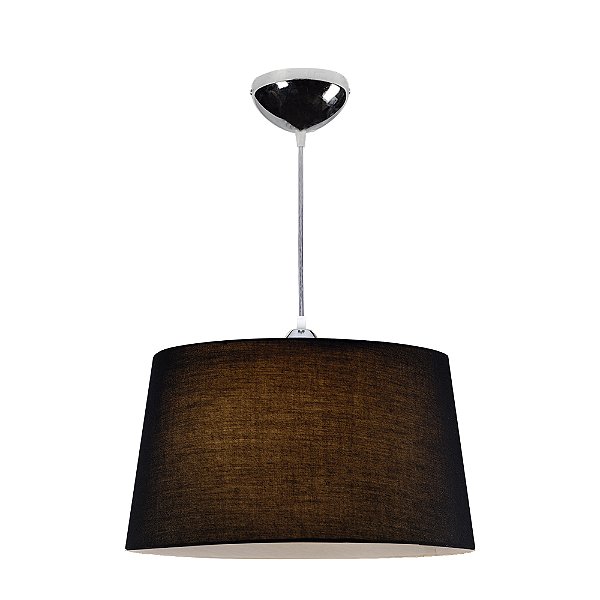 Lustre Pendente Embu 46Cm Preto S/Cristal E Difusor Llumm Bronzearte P/ 3 Lampadas