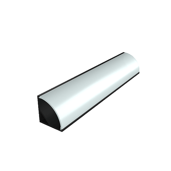 Perfil De Sobrepor/Quina Way Preto Aluminio 3m 16X16Mm Llumm Bronzearte