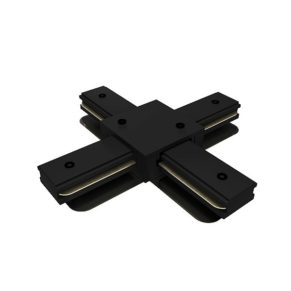 Conector X Trilho Eletrificado Preto 2 Fases Llumm Bronzearte