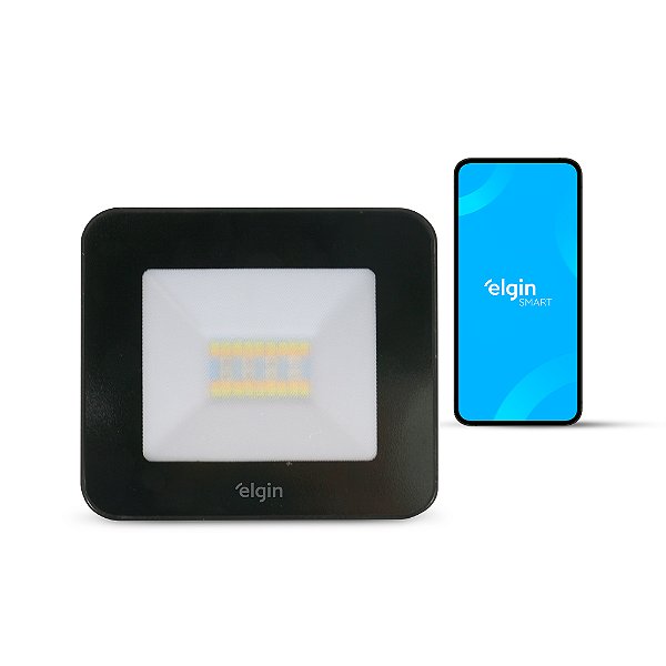 Refletor Led Inteligente Elgin 50W Wi-Fi RGBW