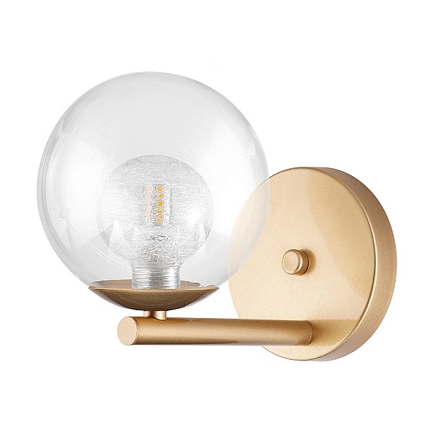 Arandela Cristal Fantasy G9 10cm Gold Llumm Bronzearte P/ 1 Lampada