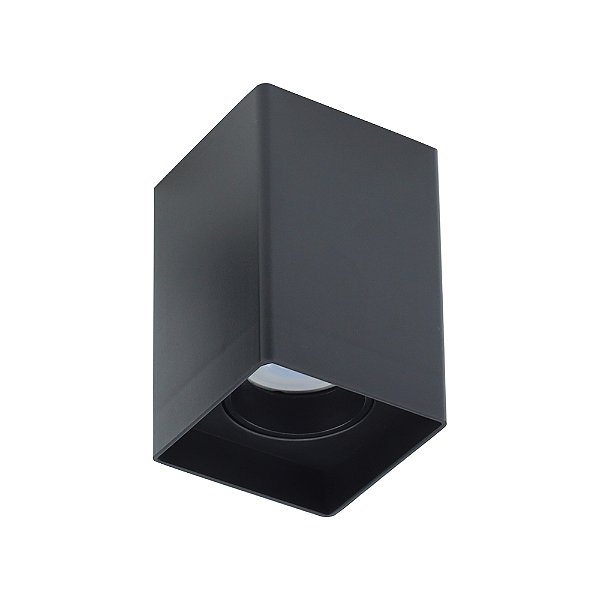 Luminária de Sobrepor Quadrada High End Preta 80X80MM LLumm Bronzearte