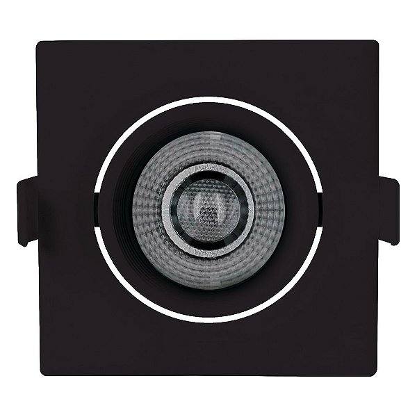 Luminária Elgin EcoSpot Preta Quadrada MR16 5w Luz Amarela 3000K