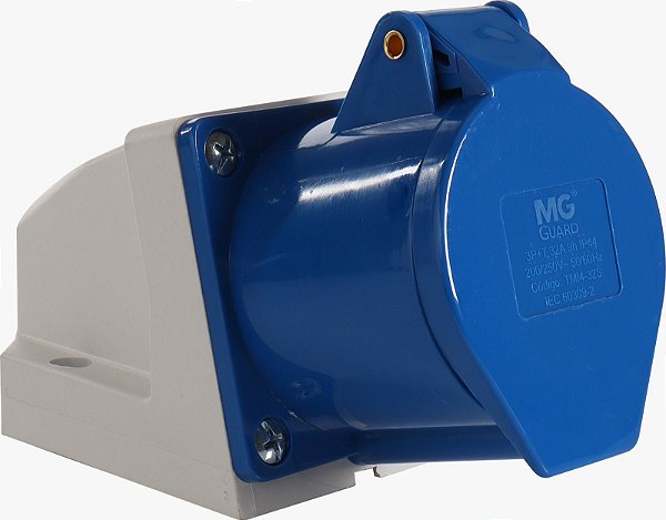 Tomada Margirius Sobrepor Industrial 4P 32A Azul 9H IP44 21606