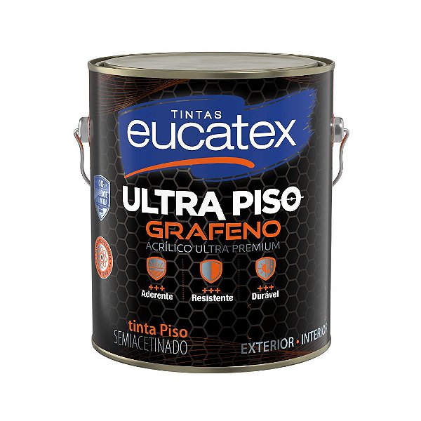 Tinta Acrílica Ultra Premium Piso Grafeno Eucatex Semiacetinado Galão 3.6L Branco