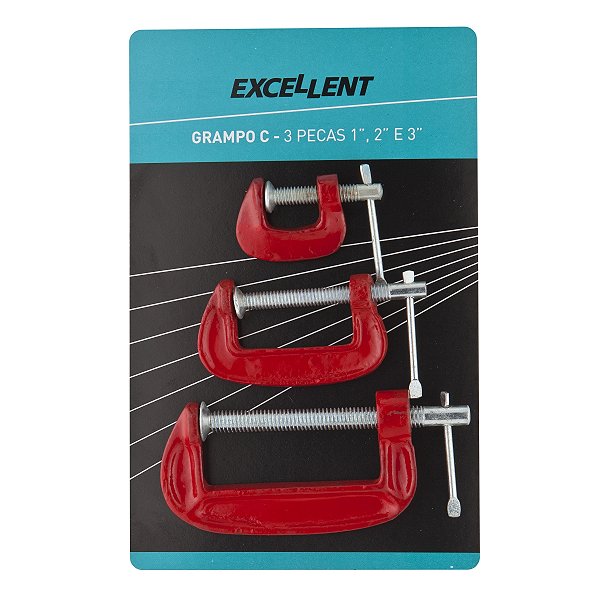 Grampos Marceneiro Kit 3 Peças 1,2,3 EDA Ref.3KW