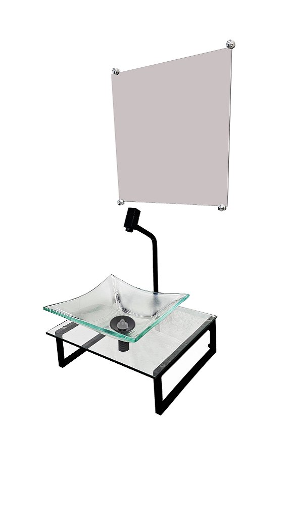 Gabinete de Vidro Pensilvania com Cuba e Espelho Vmex Incolor 40x35cm