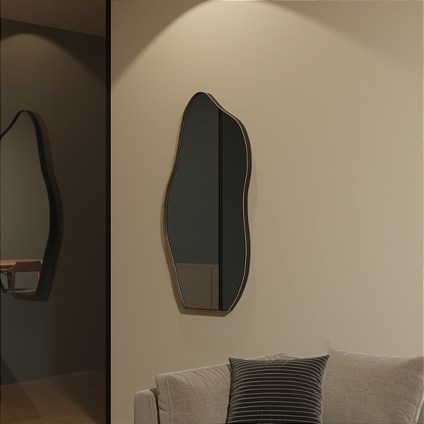 Espelho corpo inteiro Orgânico Arezzo com Borda cor Preta 150X60cm Vmex