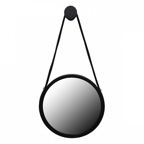 Espelho Orgânico Florença Redondo com Borda cor Preta 50cm Vmex