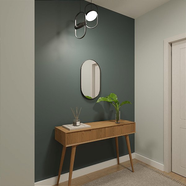 Espelho Orgânico Genova Oval na cor Preta 80x45Cm Vmex