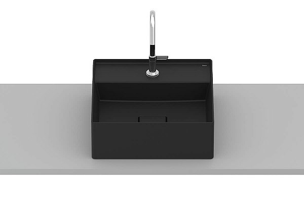 Cuba de Apoio Q5 Quadrada Celite 35X35cm Matte Black Preta