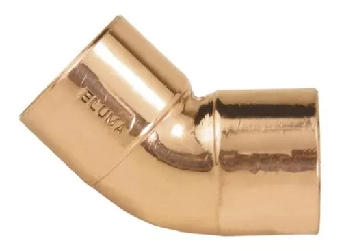 Cotovelo Sem Anel para Solda Eluma R.606 - 45° - 28 mm Cobre (1)