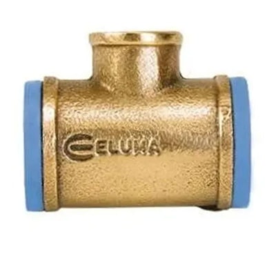 Tê de Bronze Azul com Redução Eluma R.513EP - 25 mm x 1/2